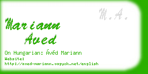 mariann aved business card