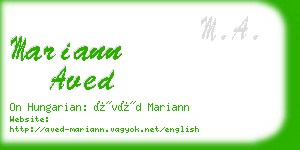 mariann aved business card
